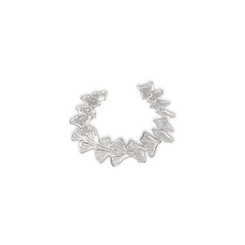 Pulsera de plata .925 con hojitas engarzadas TPP975 - Diseño por Teresa González - Colección Ginkgo Biloba