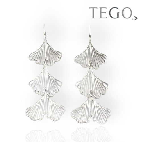 Arete de plata .925 Ginkgo Biloba-EPT274 - Diseño por Teresa González
