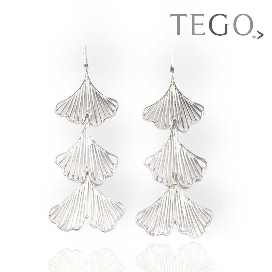 Arete de plata .925 Ginkgo Biloba-EPT274 - Diseño por Teresa González