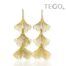 Arete de plata .925 con baño de oro Ginkgo Biloba-EPT274D - Diseño por Teresa González