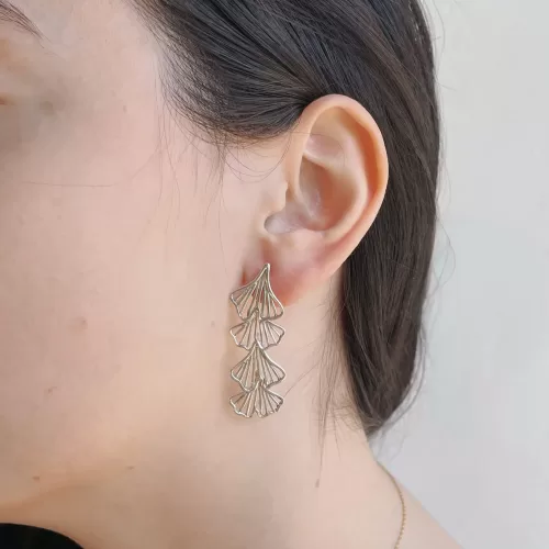 Arete de plata .925 Ginkgo Biloba-EPT285 - Diseño por Teresa González