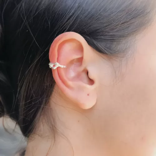 Arete tipo Ear cuff .925 estilo clásico por Teresa González