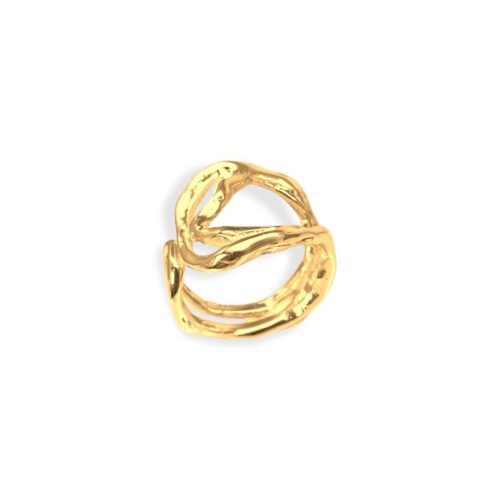 Anillo de plata .925 ajustable con baño de oro