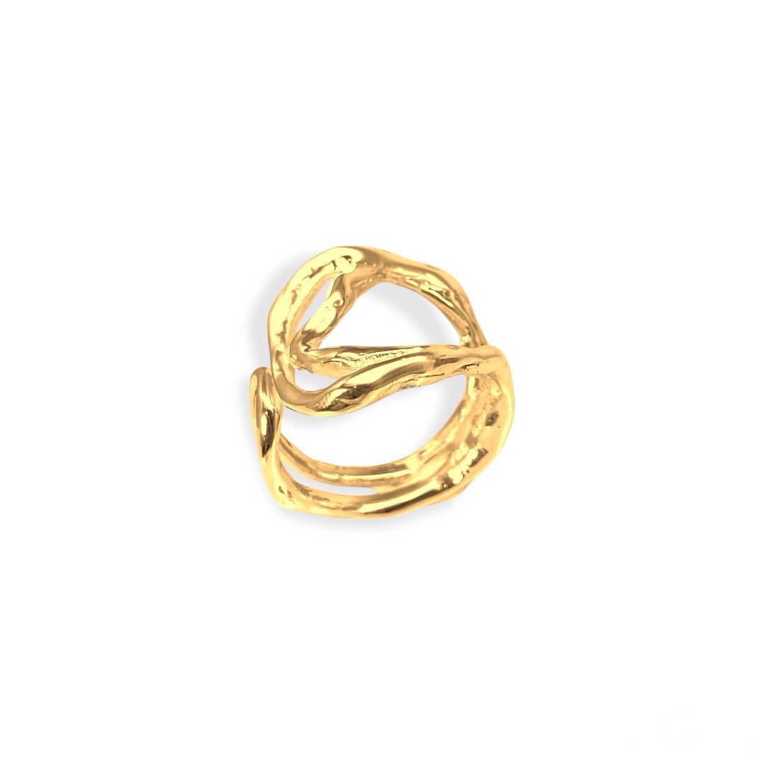 Anillo de plata .925 ajustable con baño de oro