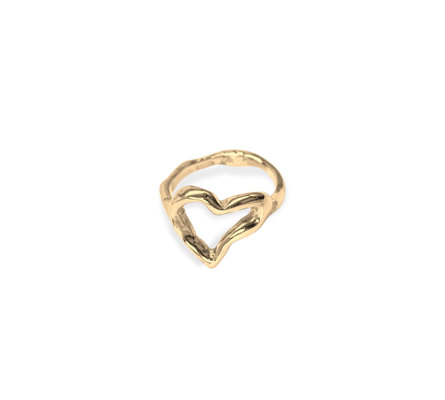 Anillo de plata .925 baño de oro diseño de corazón por Teresa González -RPT140D