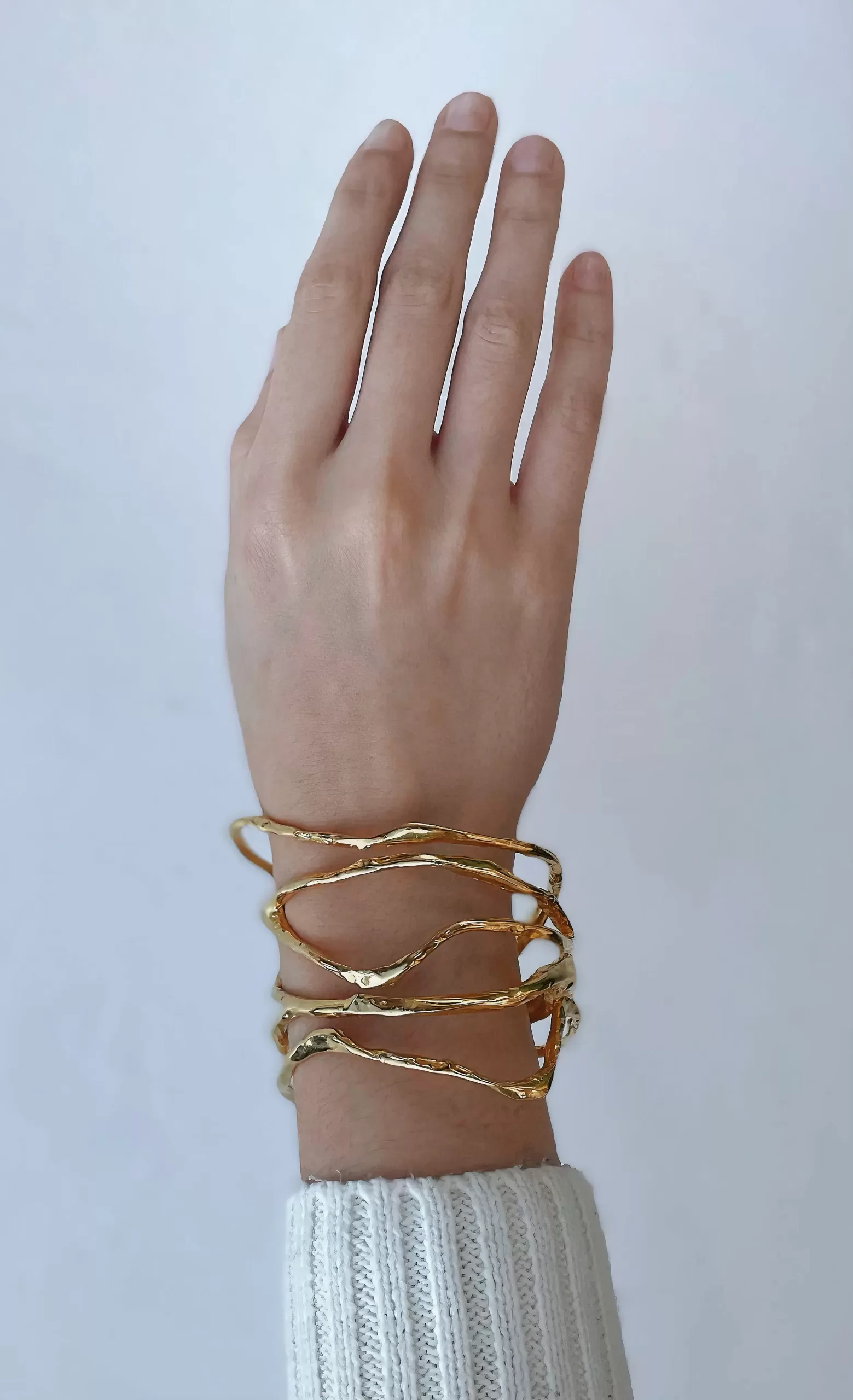 Brazalete de plata .925  diseño doble ancho por Teresa González