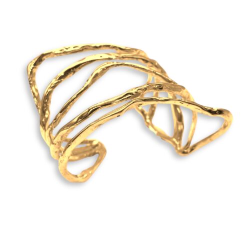 Brazalete de plata .925  diseño doble ancho por Teresa González