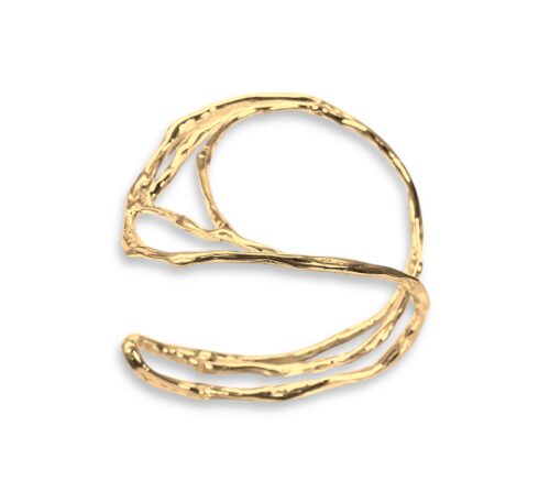 Brazelete de plata .925 baño de oro ajustable diseño contemporáneo  por Teresa González