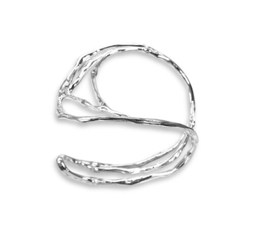 Brazalete de plata .925 ajustable diseño contemporáneo  por Teresa González