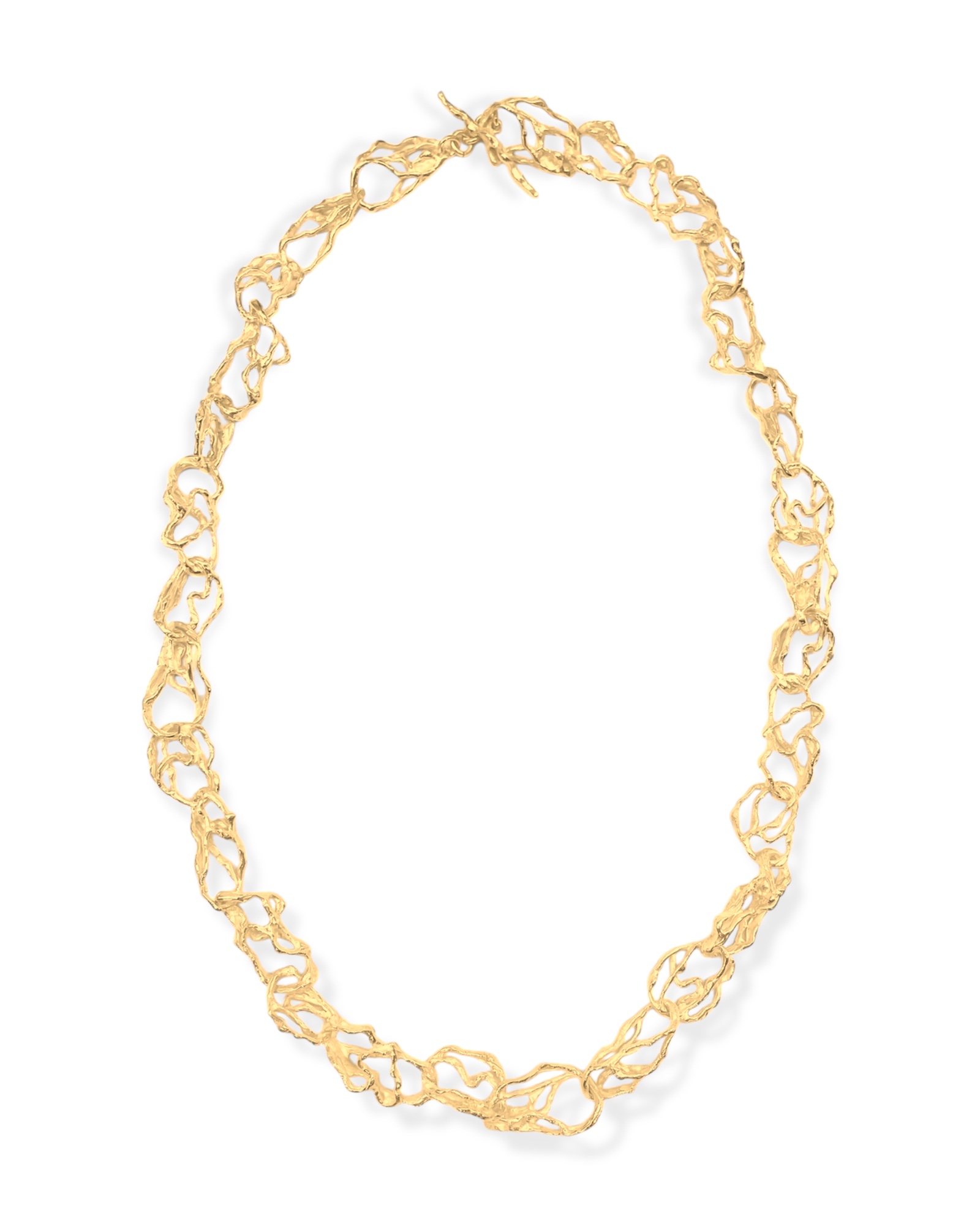 Collar de plata .925 baño de oro diseño contemporáneo por Teresa González