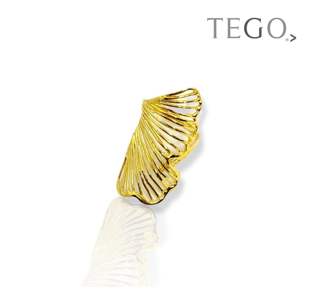 ANILLO DE PLATA 925 GRANDE CON BAÑO DE ORO POR TERESA GONZALEZ