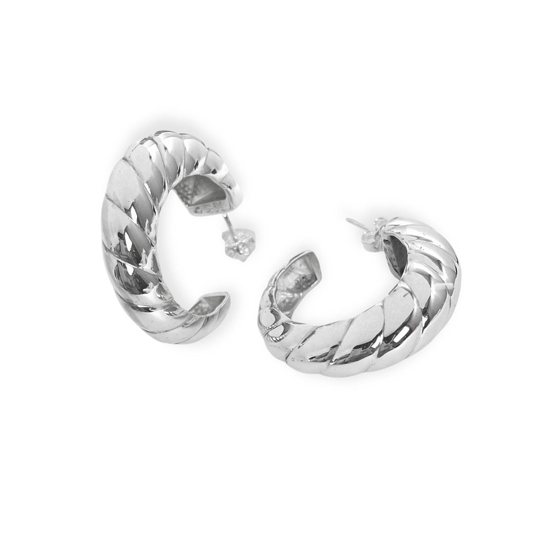 Arracada de plata .925 tipo caracol espiral grande por Teresa González